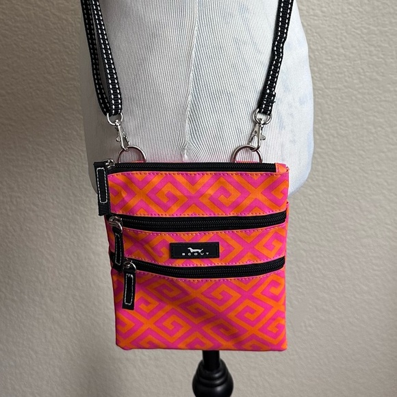 Scout Sally Go Lightly Crossbody Bag Orange Pink Neon Nylon Handbag - Picture 8 of 11
